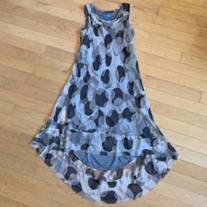 Long sheer high-low sleeveless dress